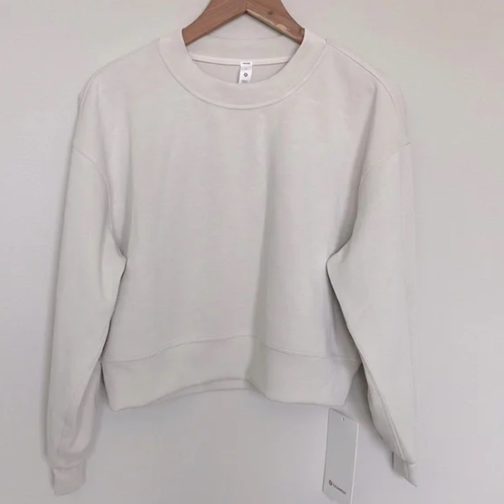 Lululemon Perfectly Oversized Cropped Crew White Opal Size